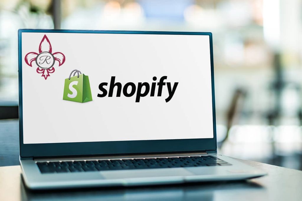 Laptop with Shopify SEO logo